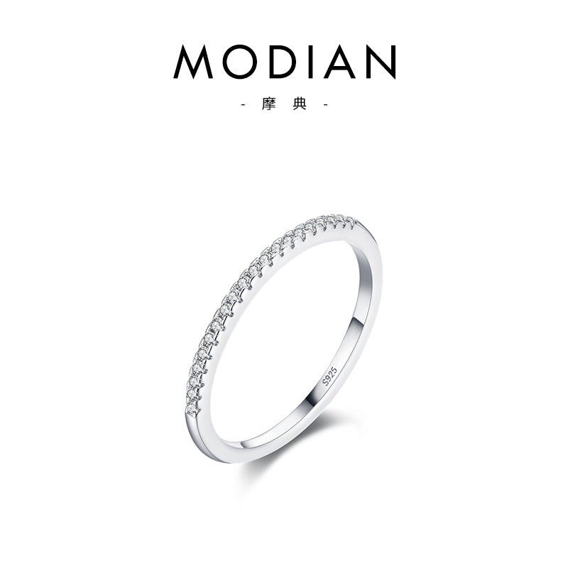 Wholesale S925 Sterling Silver Fashion Zircon Thin Ring